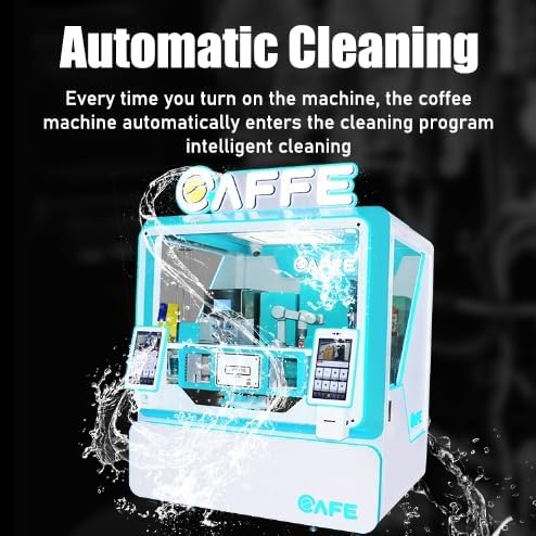 Fully Automatic Coffee, Milk Tea and Ice Cream Vending Machine, Espresso Maker with Grinder, Hot Cold Beverage Options, 6-Flavors, Cup Drop System, Smart App Control, Self-Cleaning, Online Payment