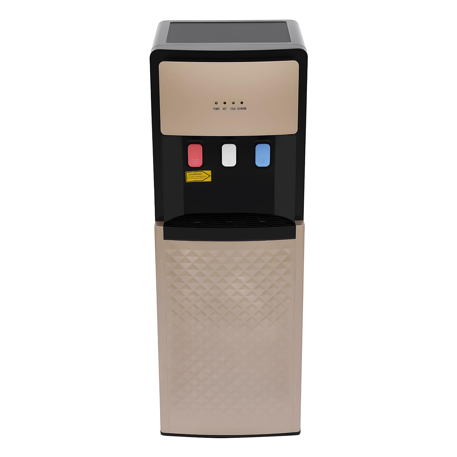 Bottom Loading Water Dispenser for 5 Gallon Bottles - Freestanding Water Cooler with 3 Temperature Hot, Cold & Room Spouts, Water Shortage Alert for Home Office & Gym