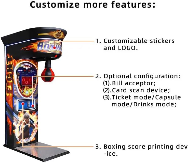 Indoor Sport Boxer Playing Coin Operated Arcade Boxing Punch Machine