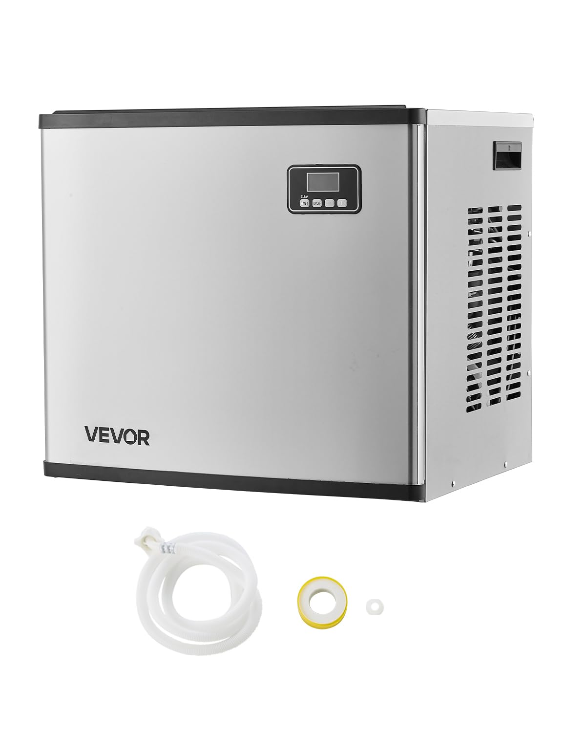 VEVOR Commercial Ice Maker Machine - Head, 300 Lbs/Day Stainless Steel Ice Machine with Scheduled Ice-Making, Self-Cleaning, Adjustable Thickness, Ideal for Restaurant Bar Cafe Hotel - Head Only