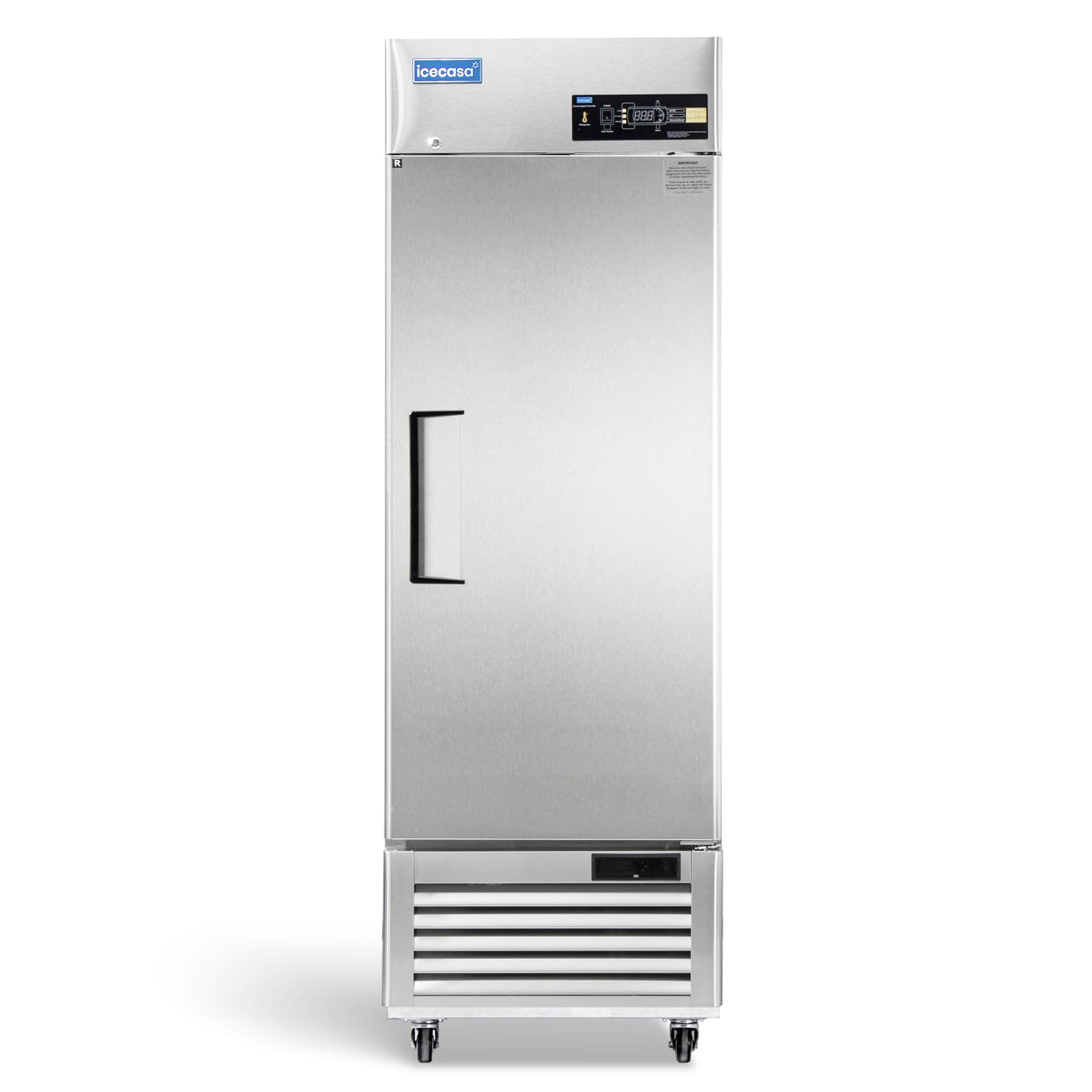 ICECASA 48" W Commercial Refrigerator Reach-in 36 Cu.ft 2 Solid Door Stainless Steel Commercial Refrigerator Fan Cooling for Restuarant, Bar, Shop, etc