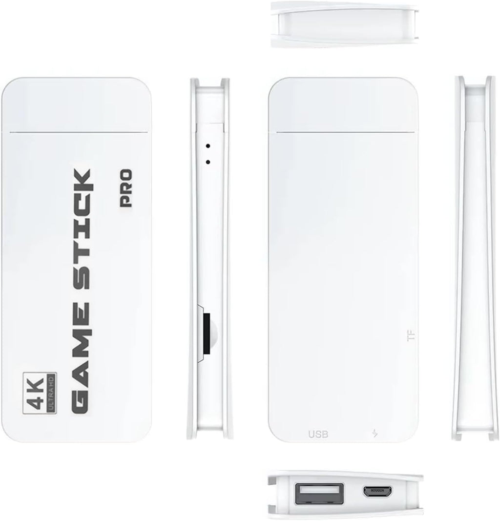Retro Game Stick 4K HDMI – 20,000+ Classic Games, 23 Emulators, Plug & Play Nostalgia TV Console with Dual 2.4G Wireless Controllers & 64GB Card for Kids & Adults