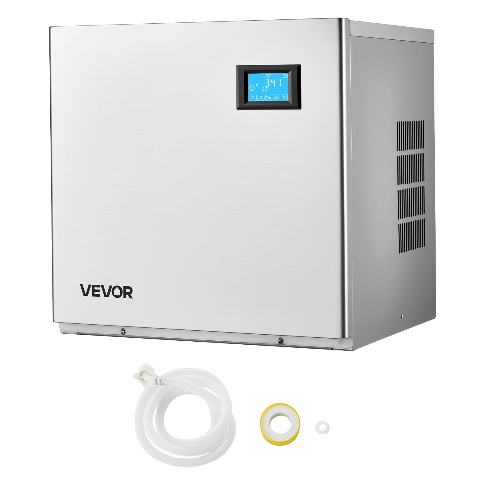 VEVOR Commercial Ice Maker Machine - Head, 300 Lbs/Day Stainless Steel Ice Machine with Scheduled Ice-Making, Self-Cleaning, Adjustable Thickness, Ideal for Restaurant Bar Cafe Hotel - Head Only