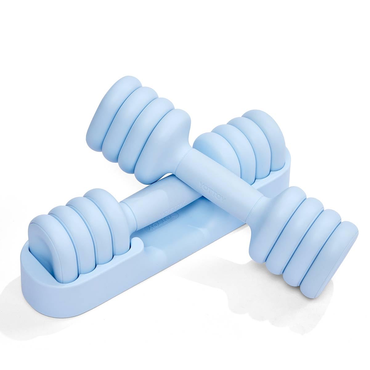 YOTTOY Adjustable Dumbbell Set of 2, 4-in-1 Hand Weights for Women at Home, Compact Free Weights Dumbbells Set with Soft Grip and Base, 2-5 lbs Each for Home Gym