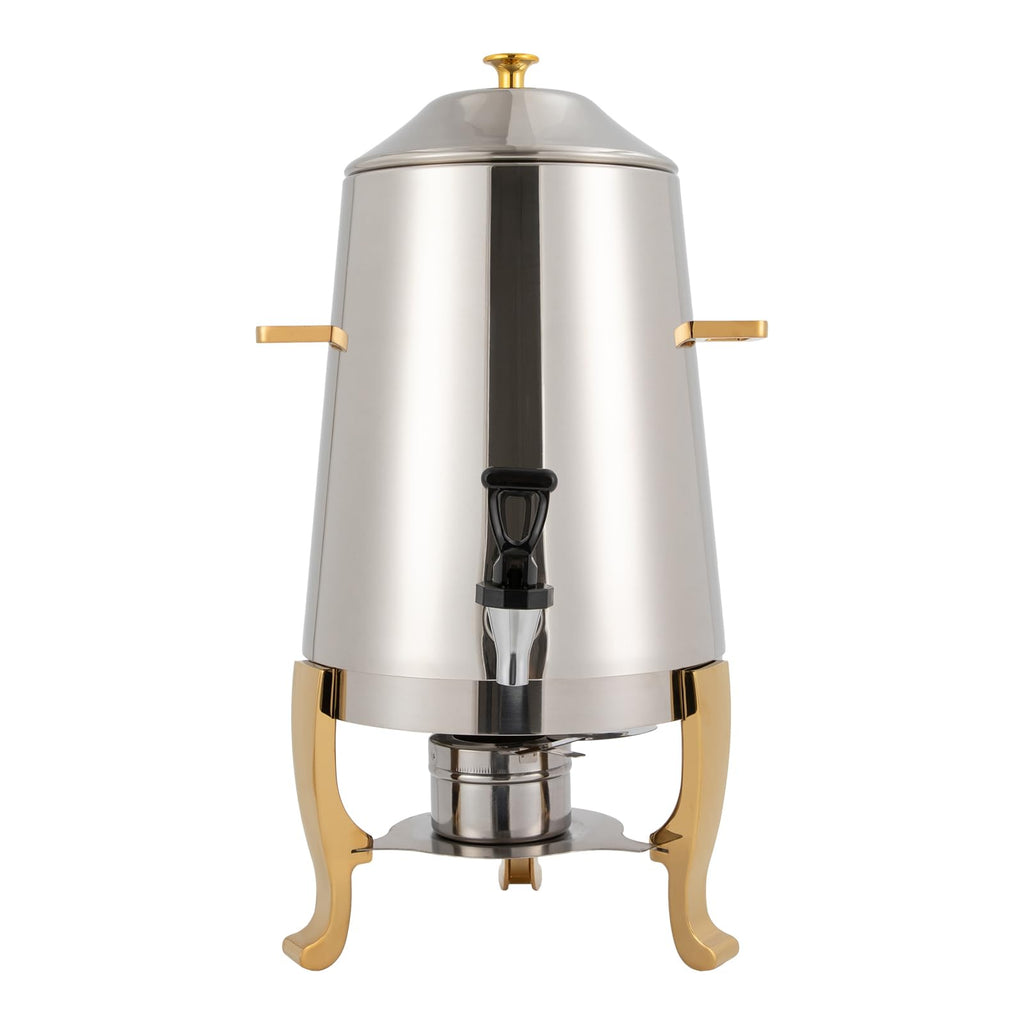 3.4 Gallon Stainless Steel Hot Beverage Drink Dispenser Can, Electric Coffee Urn with Fuel Holder 2-Way Continuous Heating, Tea Water Coffee Chafer Urn with Spigot for Parties Buffet Catering