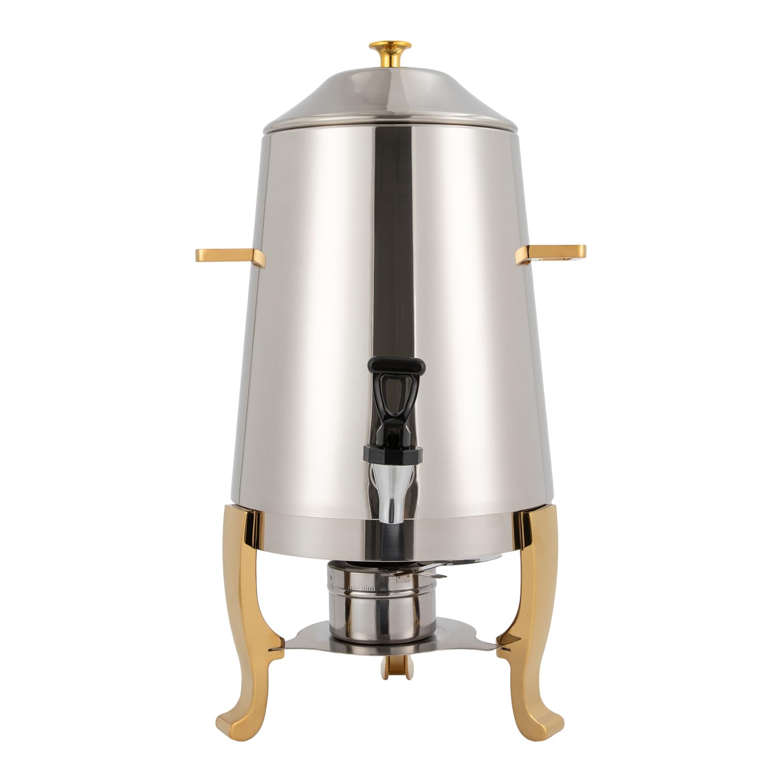 3.4 Gallon Stainless Steel Hot Beverage Drink Dispenser Can, Electric Coffee Urn with Fuel Holder 2-Way Continuous Heating, Tea Water Coffee Chafer Urn with Spigot for Parties Buffet Catering