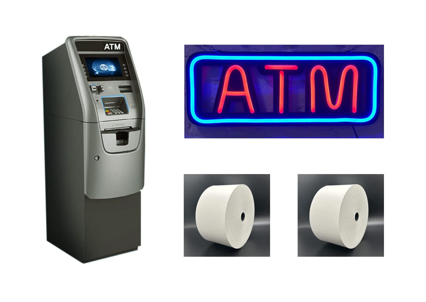ATM Starter Package, ATM Machine Halo 2 + ATM Neon Sign + 2 Receipt Paper Rolls