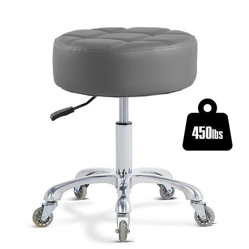 Ainilaily Rolling Stool with Wheels Adjustable Height, Roller Stool for Massage Medical Tattoo Spa Heavy Duty Swivel Desk (Super Thick Cushion, Black)