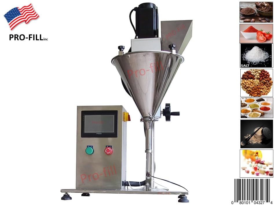 Semi-Auto Auger Filler Table Top, Powder Filling Machine 50-300g Capacity for Coffee Powder, Seasoning Powder & More