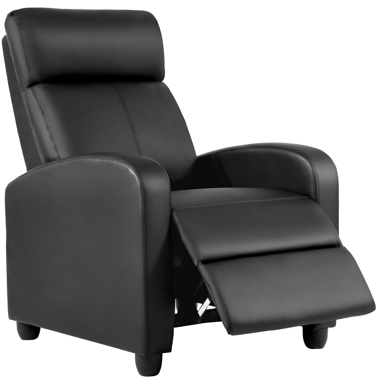 BestMassage | Recliner Chair | with 2 Point Massage Function | Pu Brown | with Lumbar Support, Adjustable Push Back, Footrest & Padded Seat | Easy Assembly | for Living Room, Home Theatre
