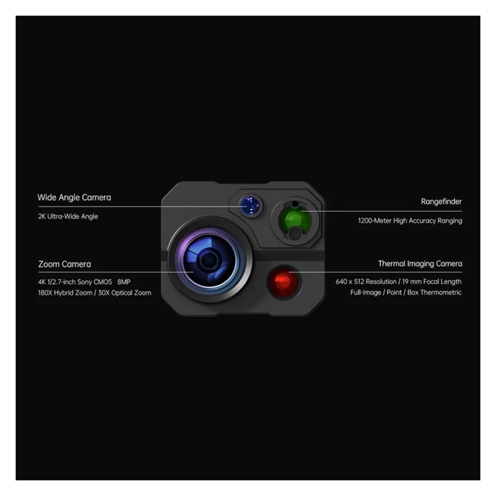 drone, T30 4K 180X Hybrid Zoom Gimbal Camera, 640x512 Thermal Imaging, Rangefinder For Drone UAV,gimbal camera repair part