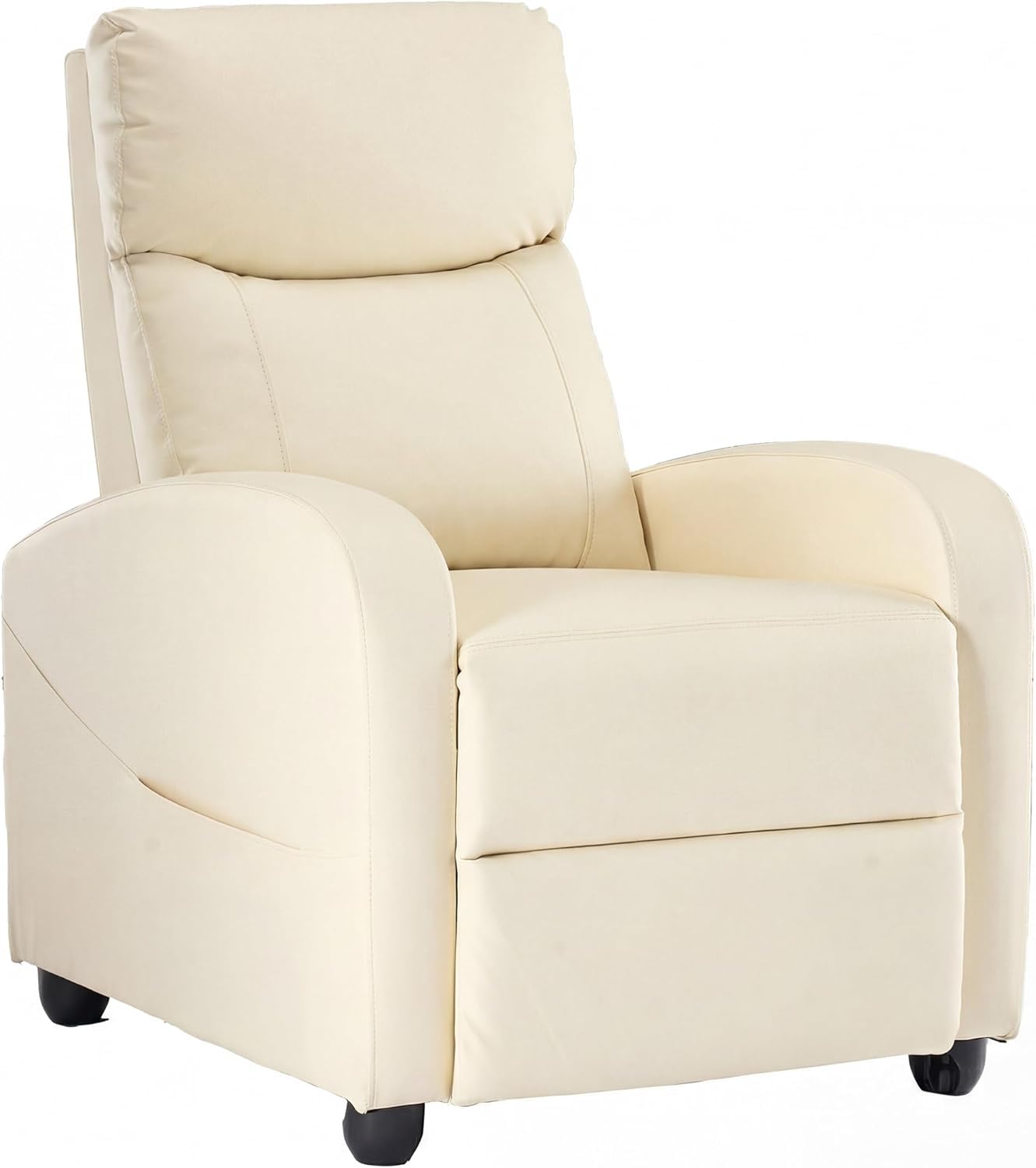 Simple Deluxe Massage Recliner Chair - Adjustable PU Leather Recliner, Luxe Reading Chair & Sofa Chair for Living Room Chairs or Bedroom Chair, Small Recliner for Home Theater, Black