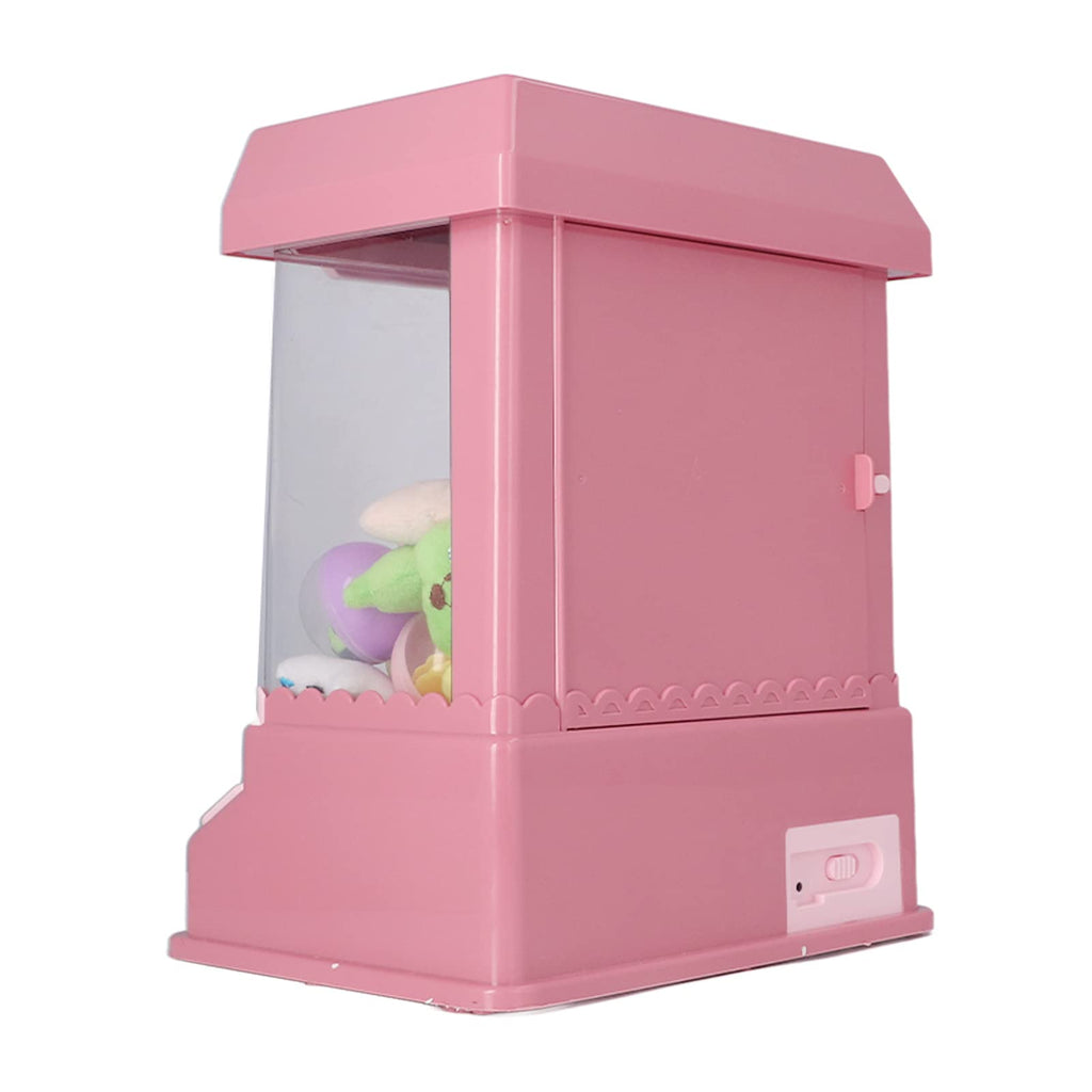 Focket Claw Machine for Kids, Mini Claw Game with Cool Light Music Animal Vending Machine, Doll Grabber Toy with 10 Dolls 20 10 Eggshells for Party Birthday Easter for Boys (Pink)