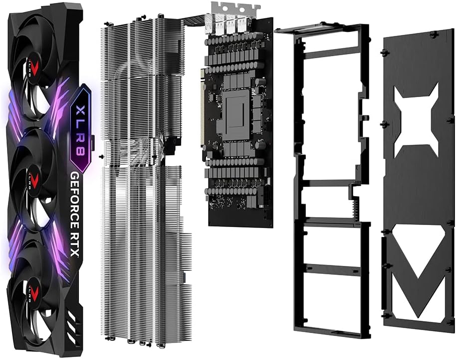 PNY GeForce RTX4070Ti 12GB Verto LED 3-Fan VCG4070T12TFXPB1 Graphics Board VD8376 (Black/White with RTX4090, XLR8)