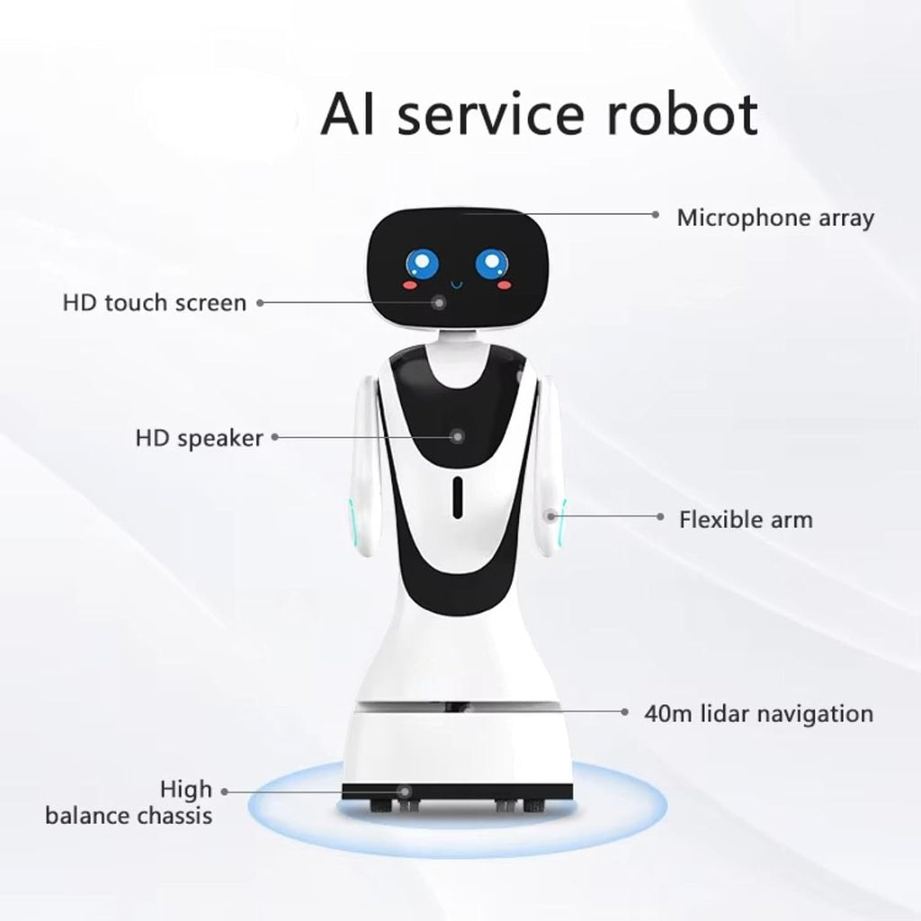 Mobile Intelligent Guide Robot. The Robot has multilingual Voice Recognition and Broadcasting Capabilities, as Well as Language Translation, Making it Perfectly Suited for Museums