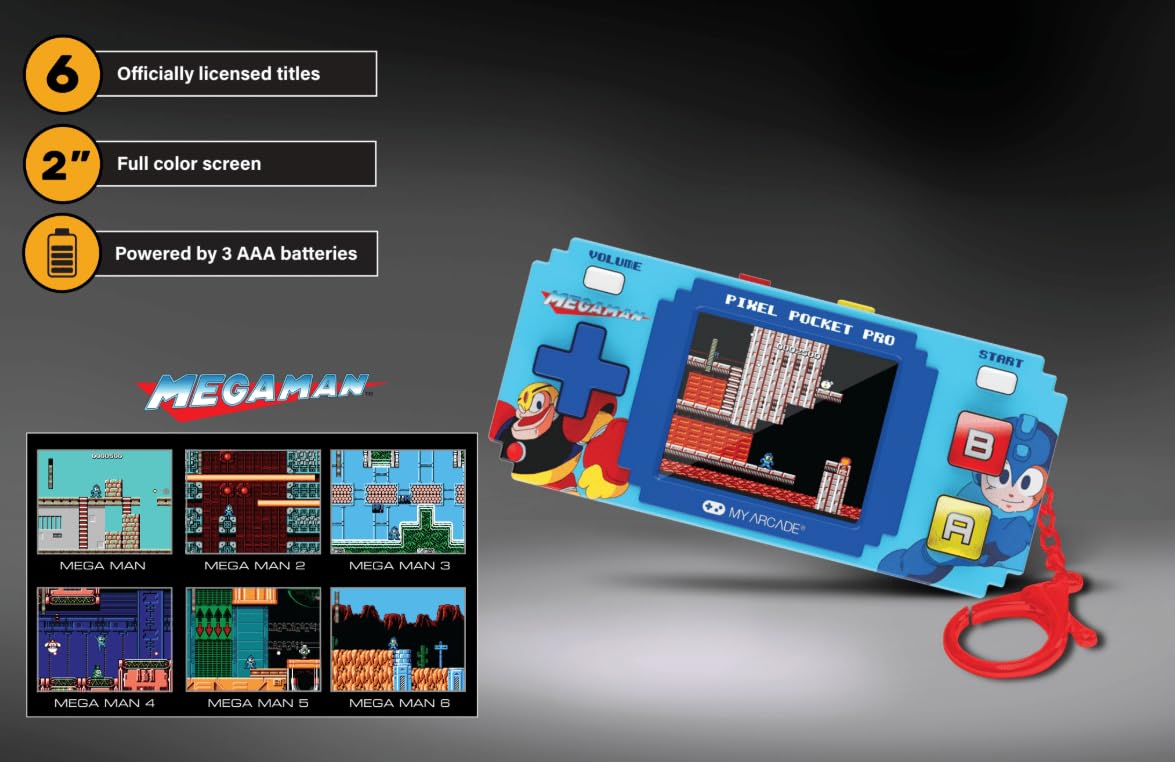 My Arcade Atari Pixel Pocket Pro: Preloaded Handheld, 25 Atari 2600 Games, Keychain Arcades