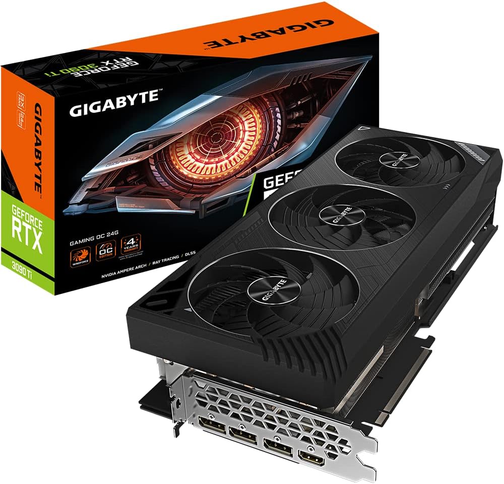 Gigabyte GeForce RTX 3090 Ti Gaming OC 24G Graphics Card, 3X WINDFORCE Fans, 24GB 384-bit GDDR6X, GV-N309TGAMING OC-24GD Video Card
