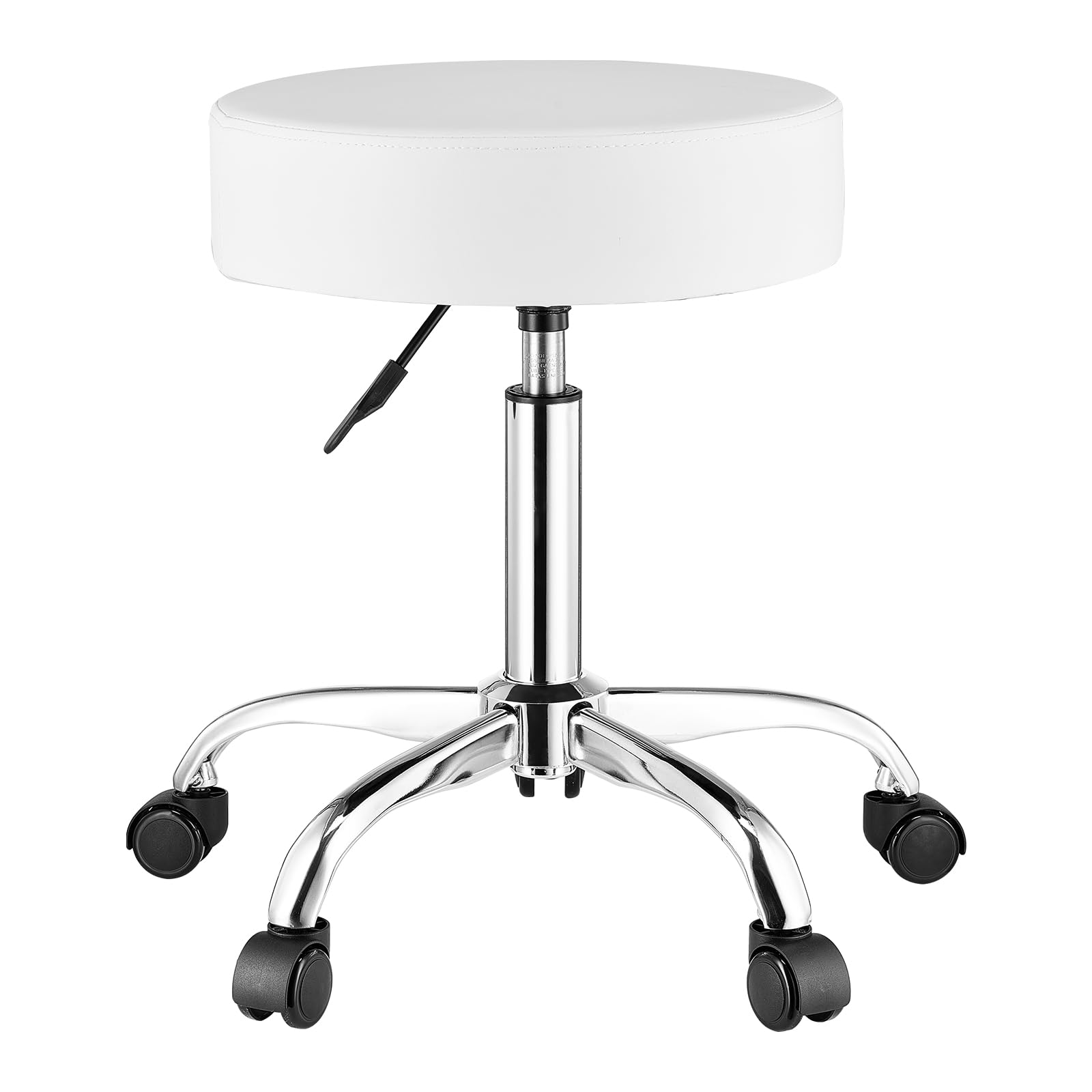 VEVOR Rolling Stools with Wheels, 400 LBS Weight Capacity Adjustable Height Stool with Ultra-Thick Seat Cushion, Swivel Stools Chair for Salon, Bar, Home, Office, Tatoo, Medical, Massage, Black