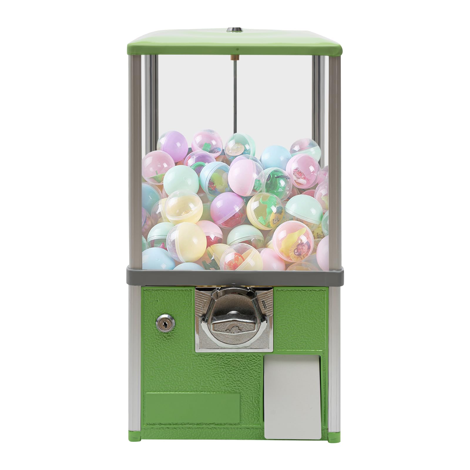 25 Cents Coin Operated Vending Machine, 1.77-1.97 Inch Spherical Capsule Candy Dispenser Store Bulk Vending Machine for Game Stores, Retail Stores, Gumball Bank (Yellow)