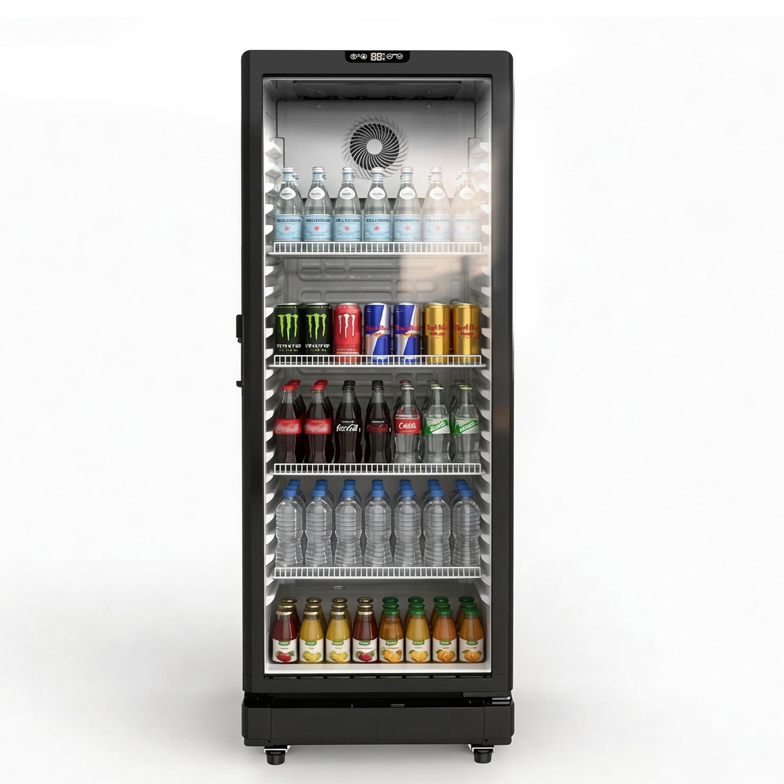 ROVSUN 8 Cu.Ft Commercial Refrigerator Display Refrigerator ETL NSF Certified, Slim Commercial Beverage Cooler Glass Door Merchandiser Drink Fridge w/Adjustable Shelves LED Light for Bar Restaurant