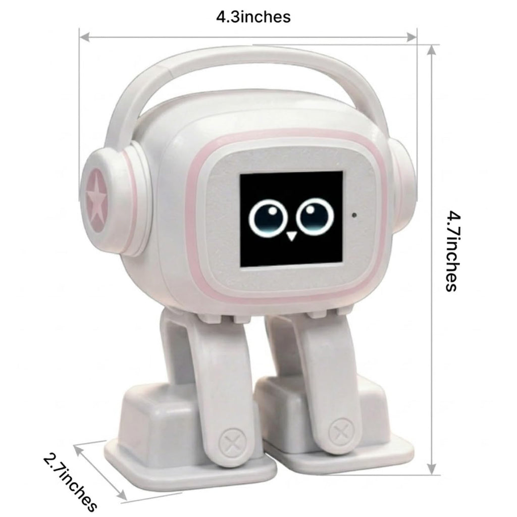 AI chatbot Robot Companion and smart Interactive Toy Featuring Voice Chat, Facial Expressions, Dancing and Music, Complete with a complimentary Outfit—Making it the Ideal Gift (Black)