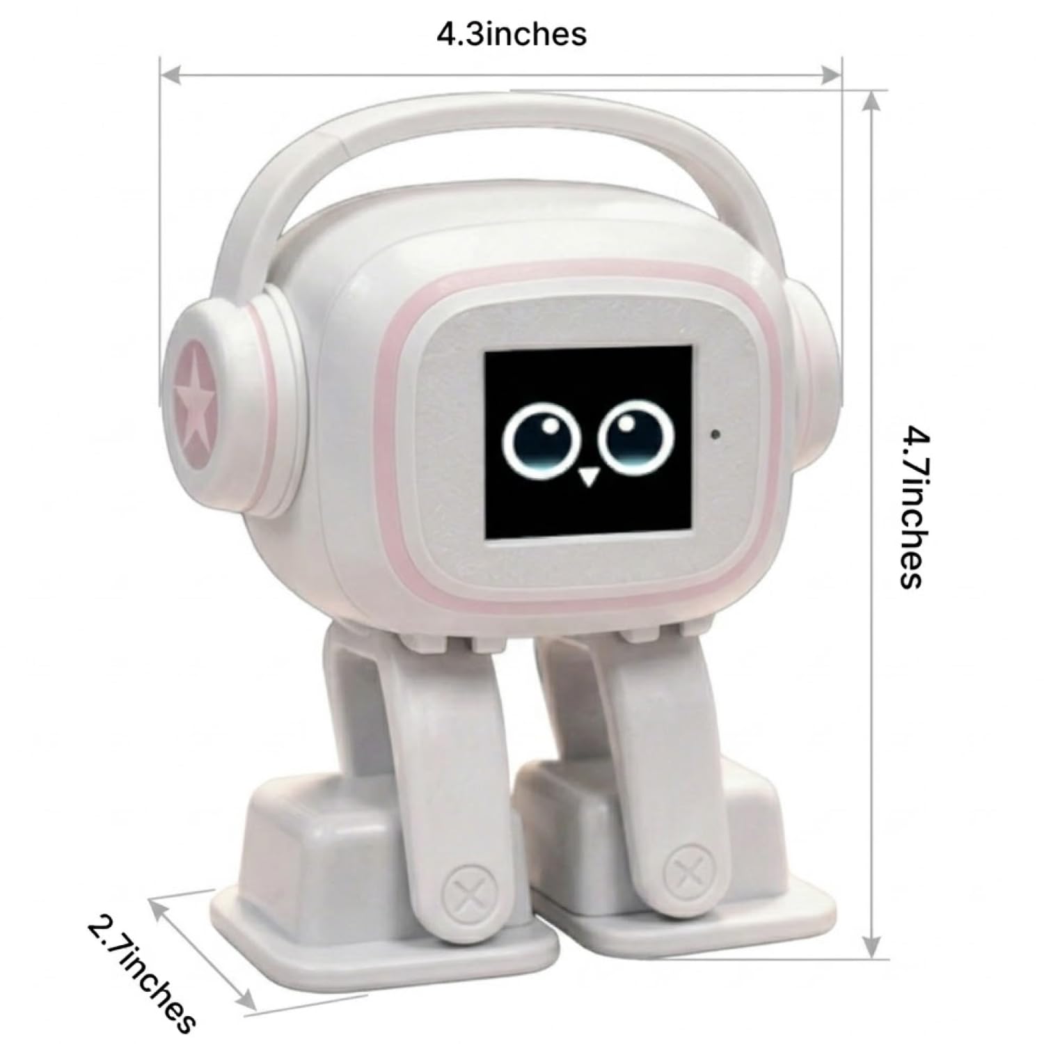AI chatbot Robot Companion and smart Interactive Toy Featuring Voice Chat, Facial Expressions, Dancing and Music, Complete with a complimentary Outfit—Making it the Ideal Gift (Black)