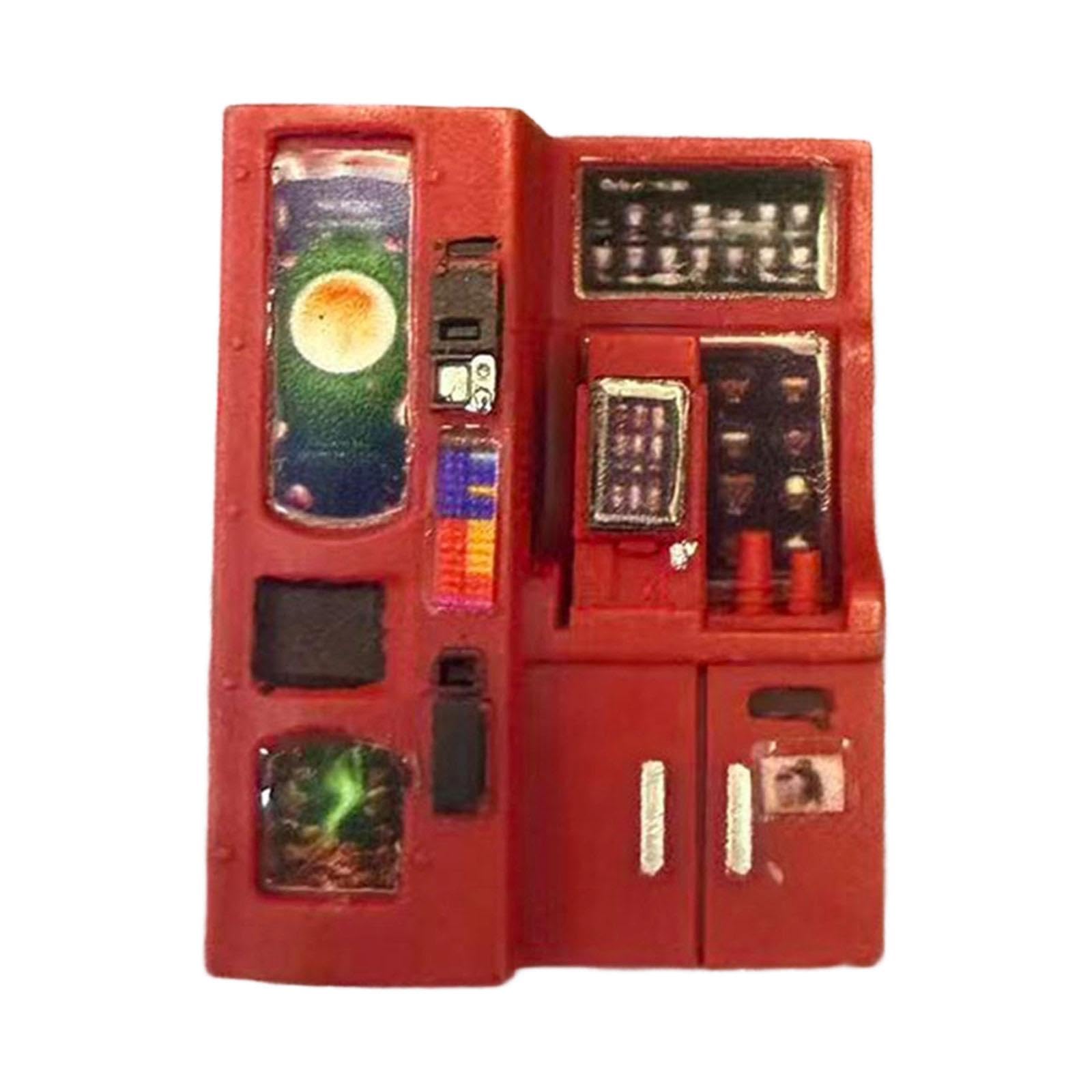 Mini Beverage Machine Miniature Model Vending Equipment Dollhouse Accessories Resin Coffee Maker for Office Dorm Bar Home Kitchen Coffee Su, red