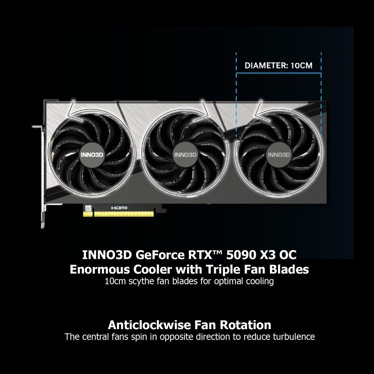 Inno3D GeForce RTX 5090 X3 OC - 32GB GDDR7, HDMI, 3X DP