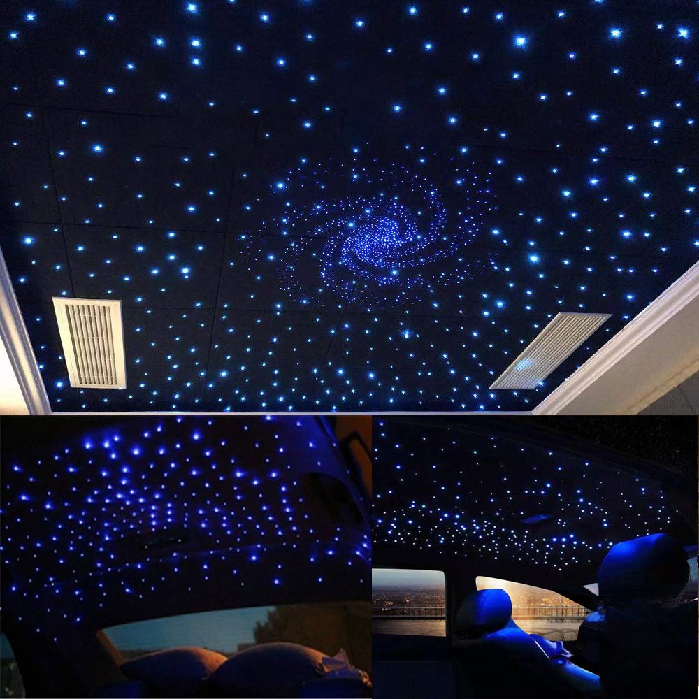 AKEPO Shooting Star+Twinkle Fiber Optic Lights Kit, Car Home Use Meteor APP Control Music Activated Star Ceiling Sky Light, RGBW Light Engine+Mixed Diameter Fibers 460pcs of 9.8ft/3m+Remote