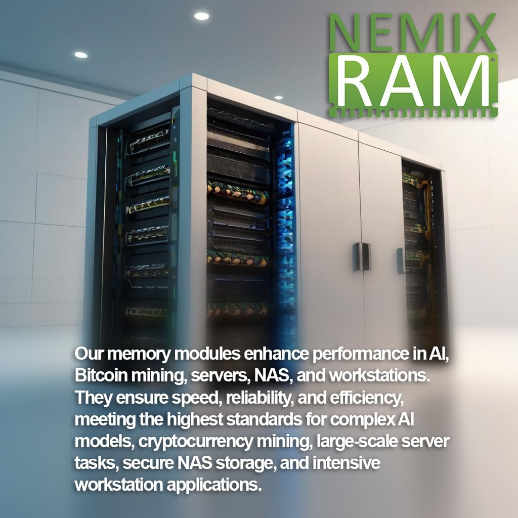 128GB 2X64GB DDR5 4800MHz PC5-38400 2Rx4 1.1V CL40 288-PIN ECC Registered RDIMM NEMIX RAM Server Memory KIT