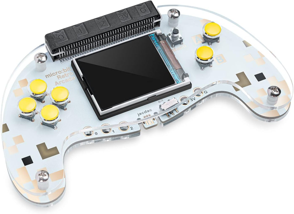 ELECFREAKS microbit Retro Makecode Arcade for STEM Education, Micro:bit Joystick Programming Learning Machine Supports Remote Control and Creat Games(Without Micro:bit)