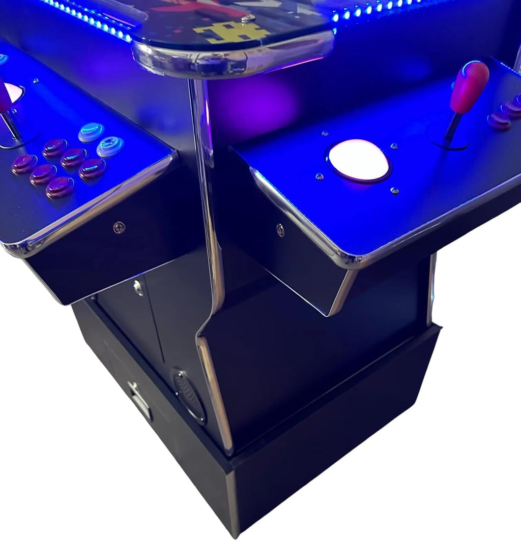 Top Us Video Arcades Full Size Commercial Grade Cocktail Arcade Machine Games Lift Up / Tilt Screen 4600 Games 26.5 Screen with Riser Tempered Glass 2 Stools Included 5 Year Warranty Black