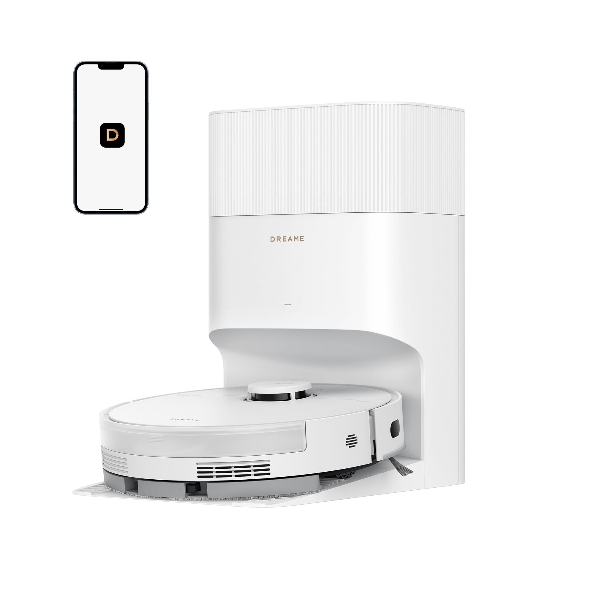 DREAME D20 Air Plus Robot Vac and Mop Combo with 20,000Pa Suction, Anti-Tangling Tech, Auto-Emptying Dock, Deep Carpet Cleaning and Smart Navigation White
