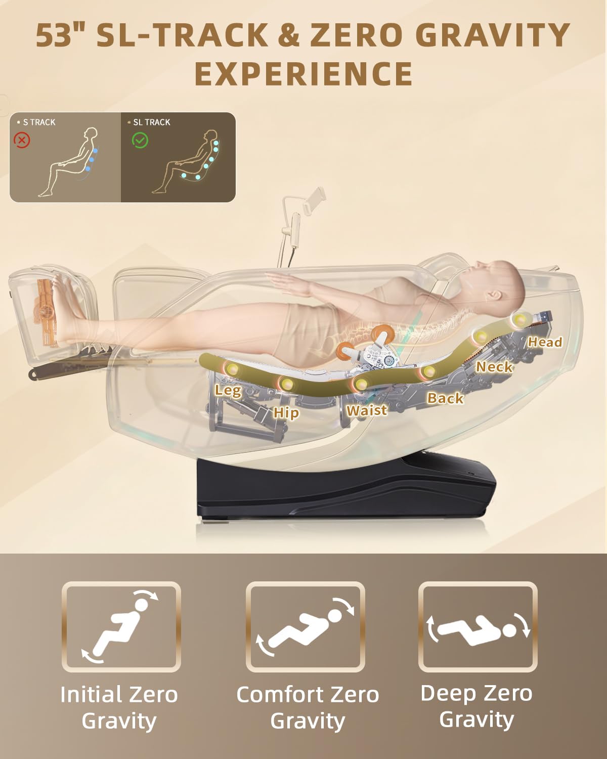 Full Body Zero Gravity Massage Chair with Body Scan 4D Intelligent Shiatsu Strecth Massage, Back/Leg Heated with AI Voice Control Bluetooth Speaker Airbags SL Track Massage Black