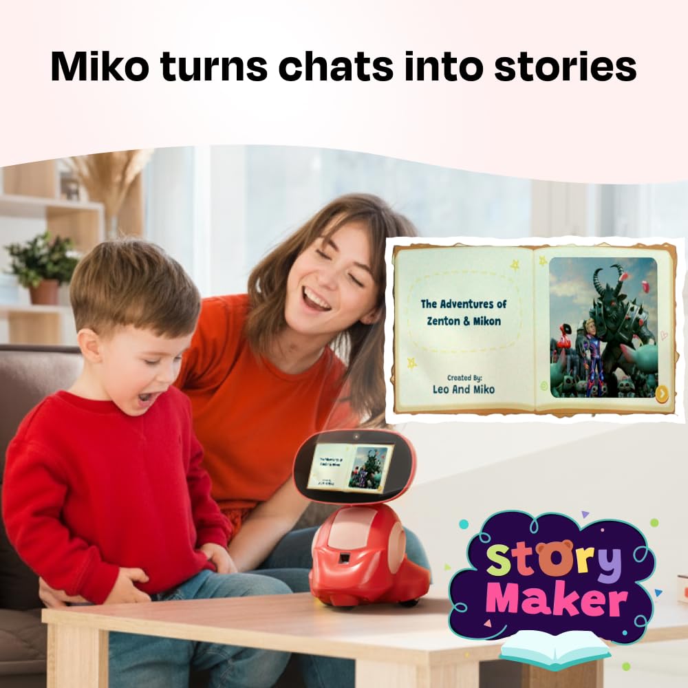 Miko 3 AI Robot for Kids – Smart Educational & STEAM Learning Robot with Interactive Apps, Games, Stories & Activities for Girls & Boys Ages 5–10 | Red
