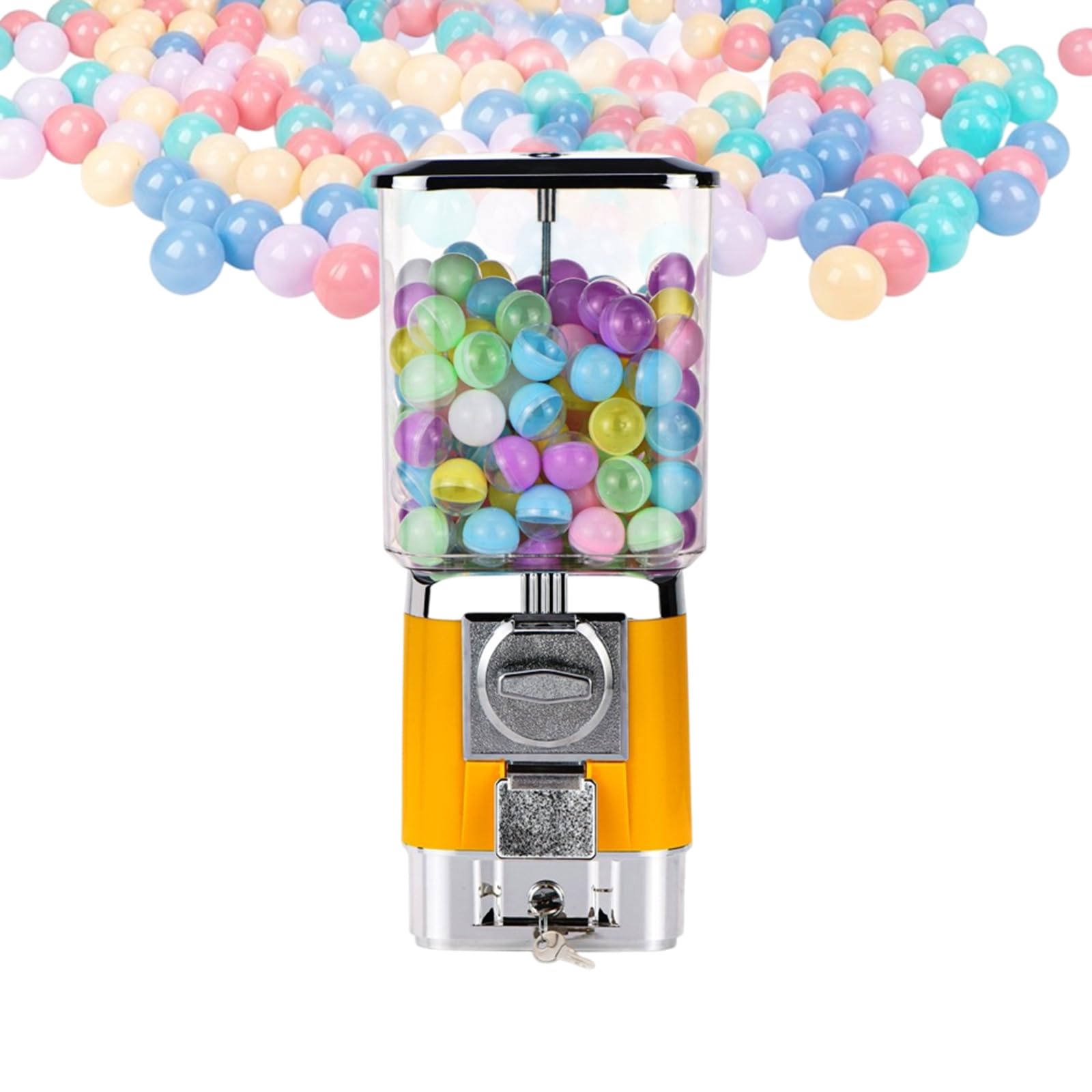 Vending Machine Twister Ball Dispenser with Coin Storage Box Operated Toy Capsule Dispenser Candy Gumball Vending Machine for Retail,Amusement Parks(Size:Invest Tokens,Color:Black)