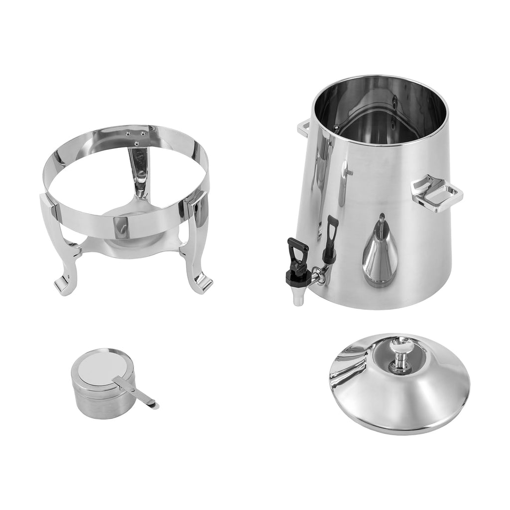 3.4 Gallon Stainless Steel Hot Beverage Drink Dispenser Can, Electric Coffee Urn with Fuel Holder 2-Way Continuous Heating, Tea Water Coffee Chafer Urn with Spigot for Parties Buffet Catering