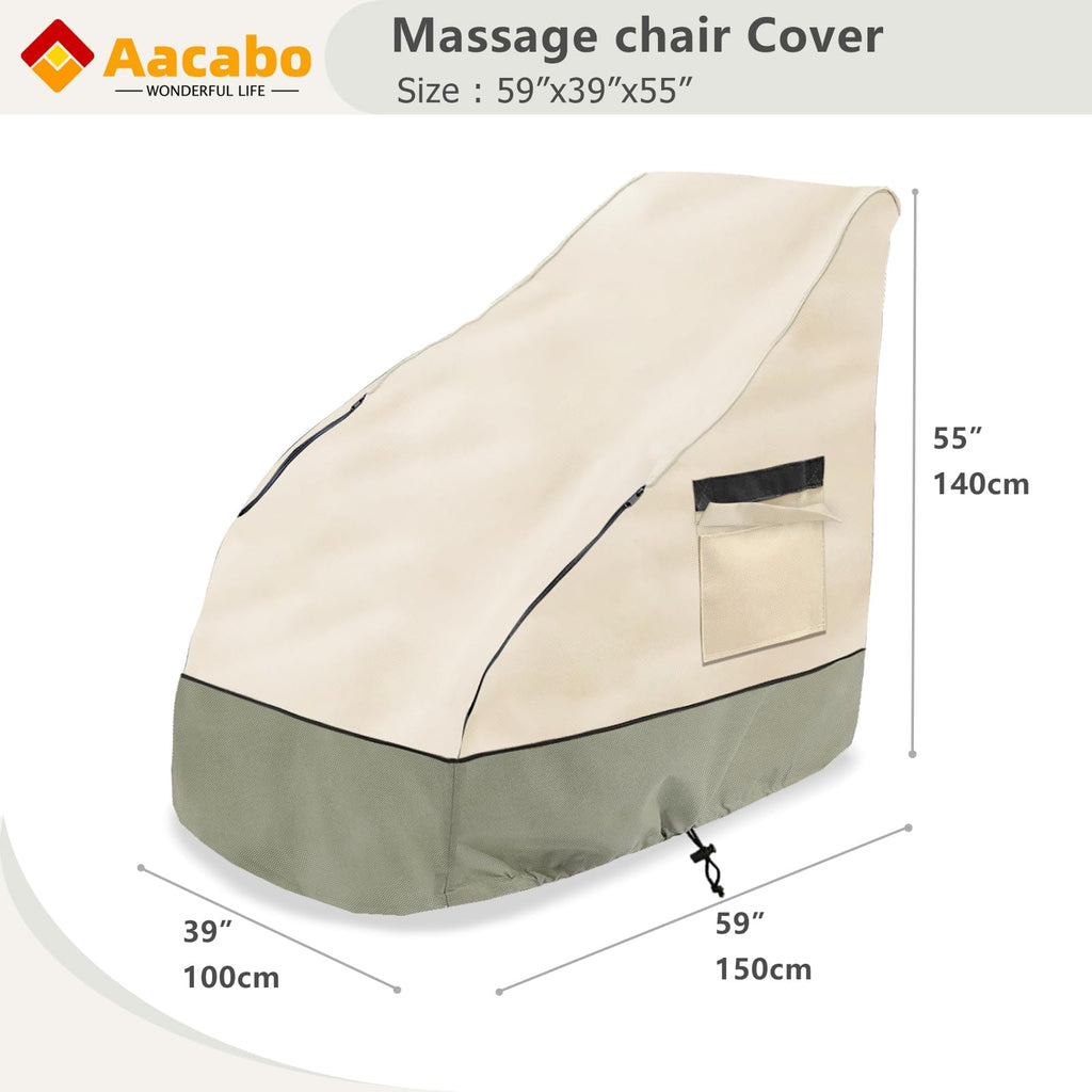 Massage Chair Cover 600D Oxford Cloth Full Body Shiatsu Massage Chair Protective Cover with Drawstring Waterproof Dustproof