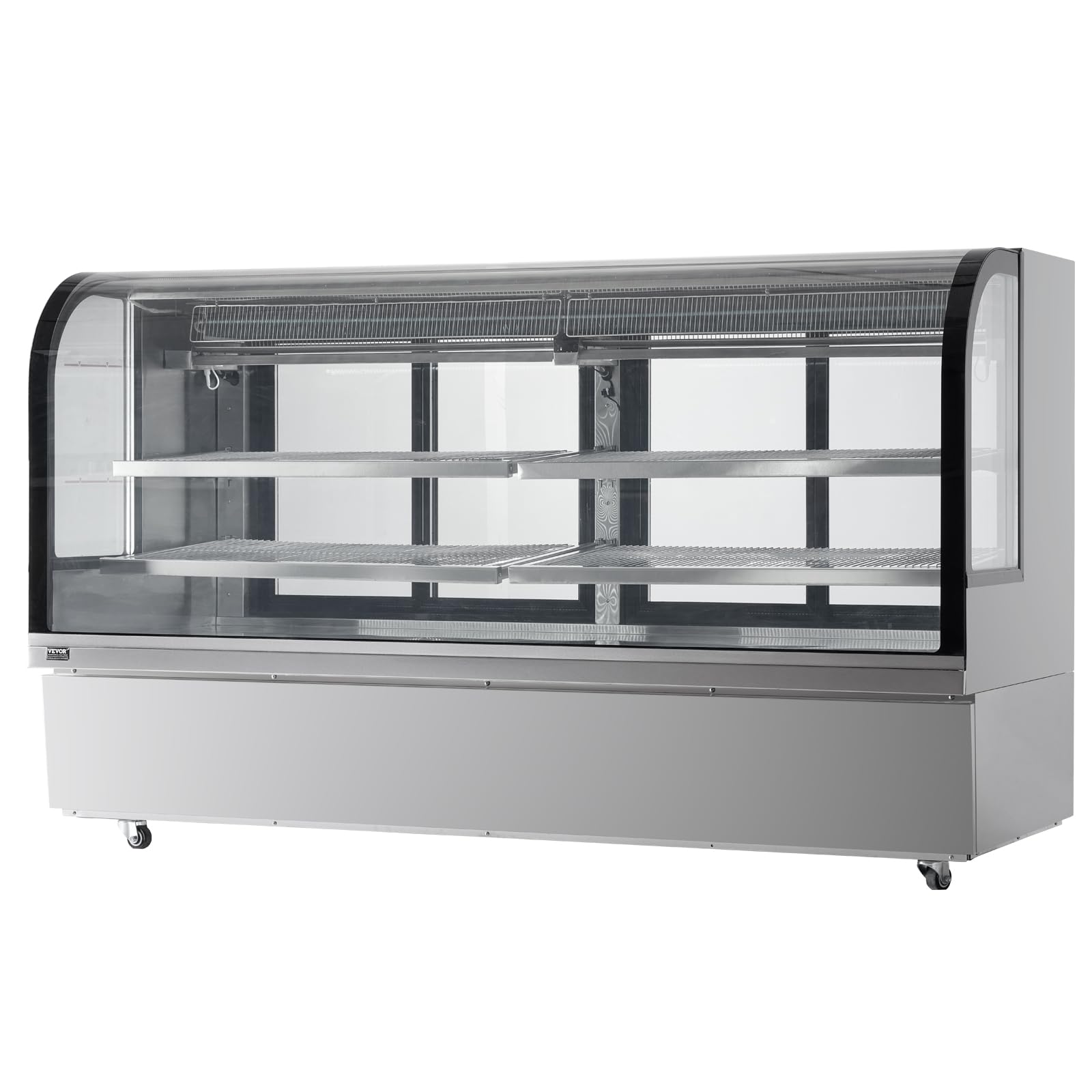 VEVOR Refrigerated Display Case, 3.5 Cu.Ft./100L, 2-Tier, Countertop Pastry Display Case Commercial Display Refrigerator with LED Lighting, TURBO Cooling, Frost-Free Air-Cooling, Rear Sliding Door