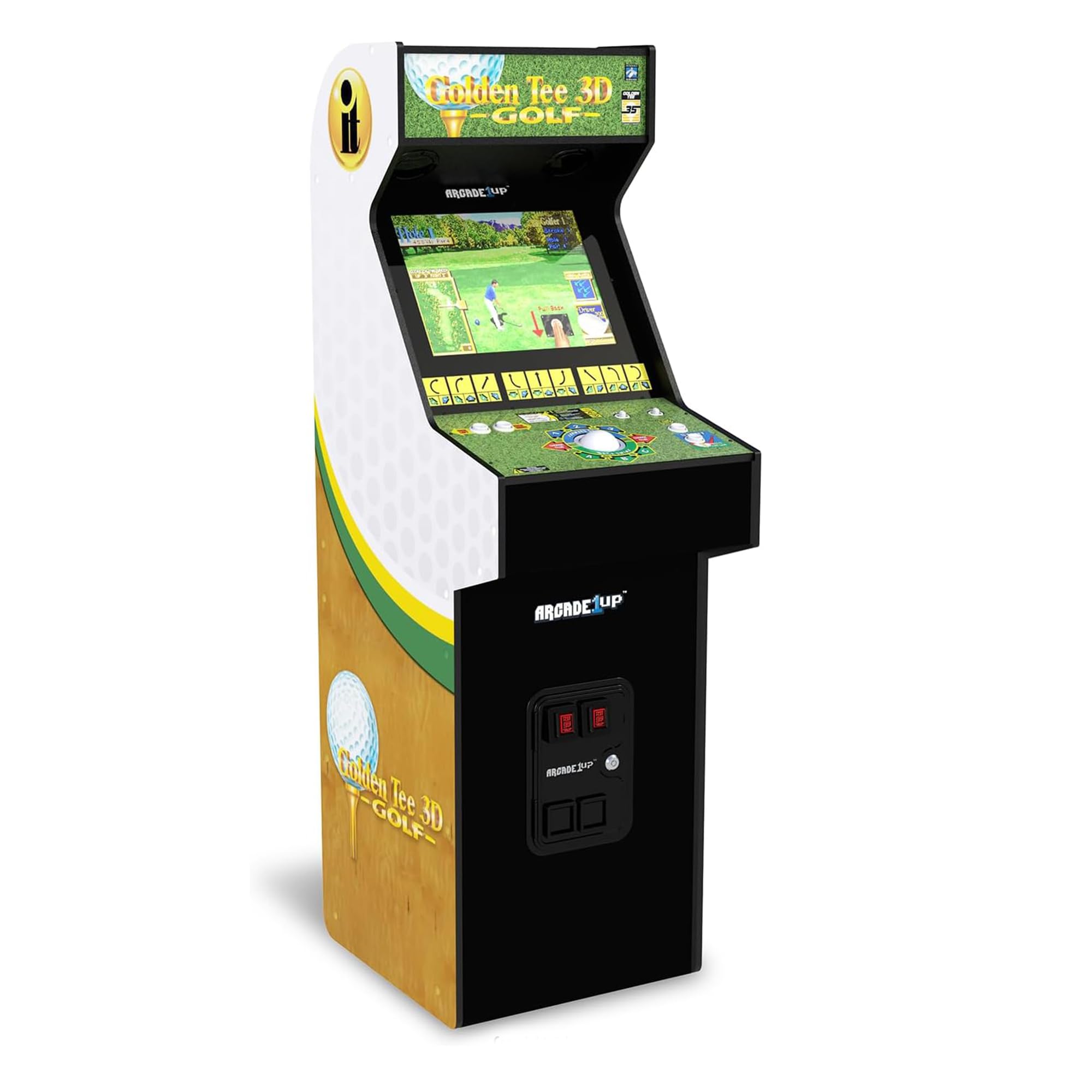 ARCADE1UP Golden Tee 3D Deluxe Arcade Machine, Built for Your Home, Over 5-Foot-Tall Cabinet with 8 Classic Games