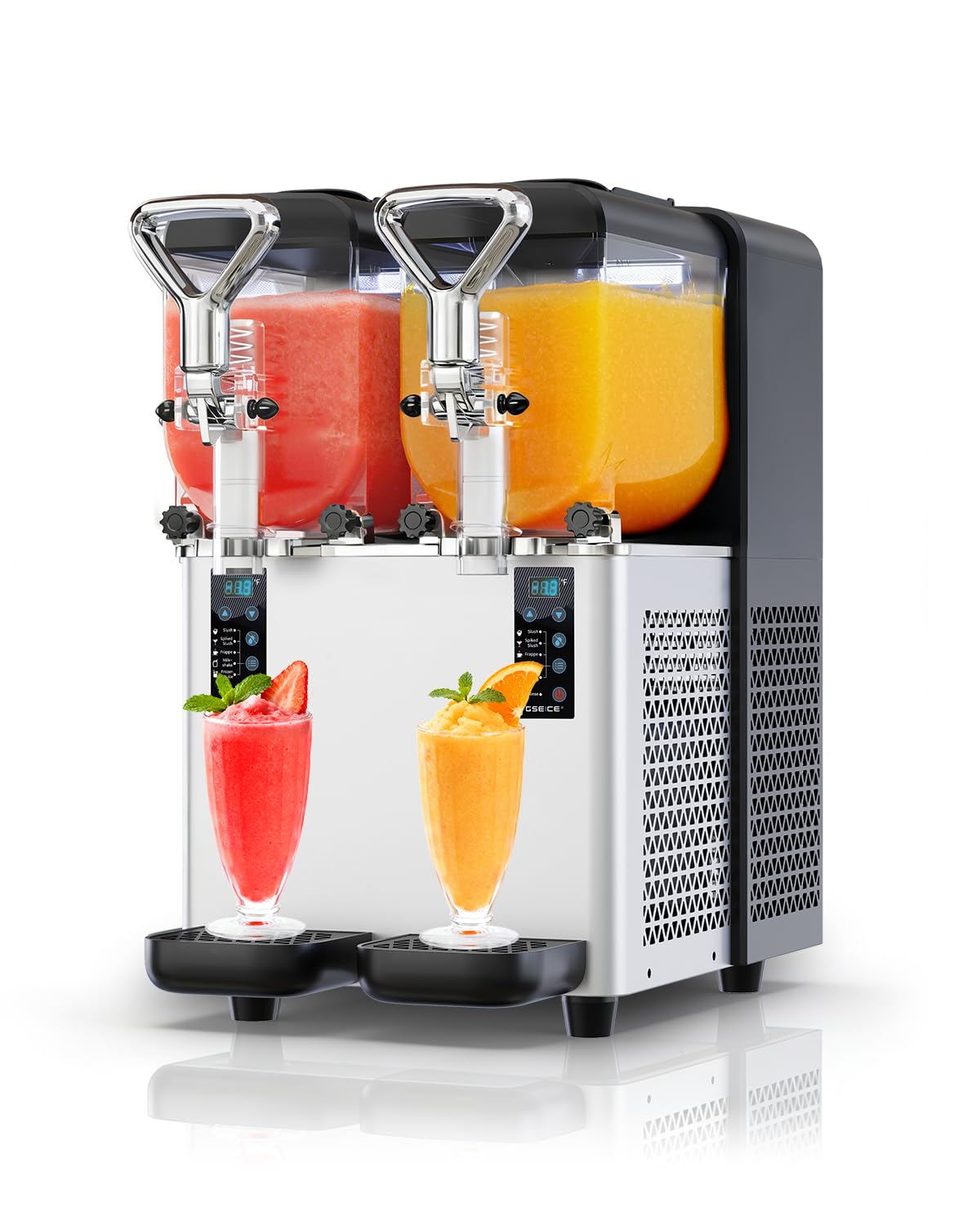 Slushie Machine for Home, 135oz x 2 Tank Slushy Machine for Commercial & Home Use, Margarita Machine with LED Lights 400W Fast Chill & Quiet for Restaurant Bar Cafes Food Truck, No Ice Needed