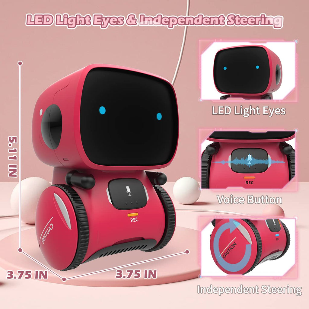 KaeKid Robots for Kids, Interactive Smart Robotic with Touch Sensor, Voice Control, Speech Recognition, Singing, Dancing, Repeating and Recording, Robot Toy for 3 4 5 6 7 8 Year Old Boys Girls