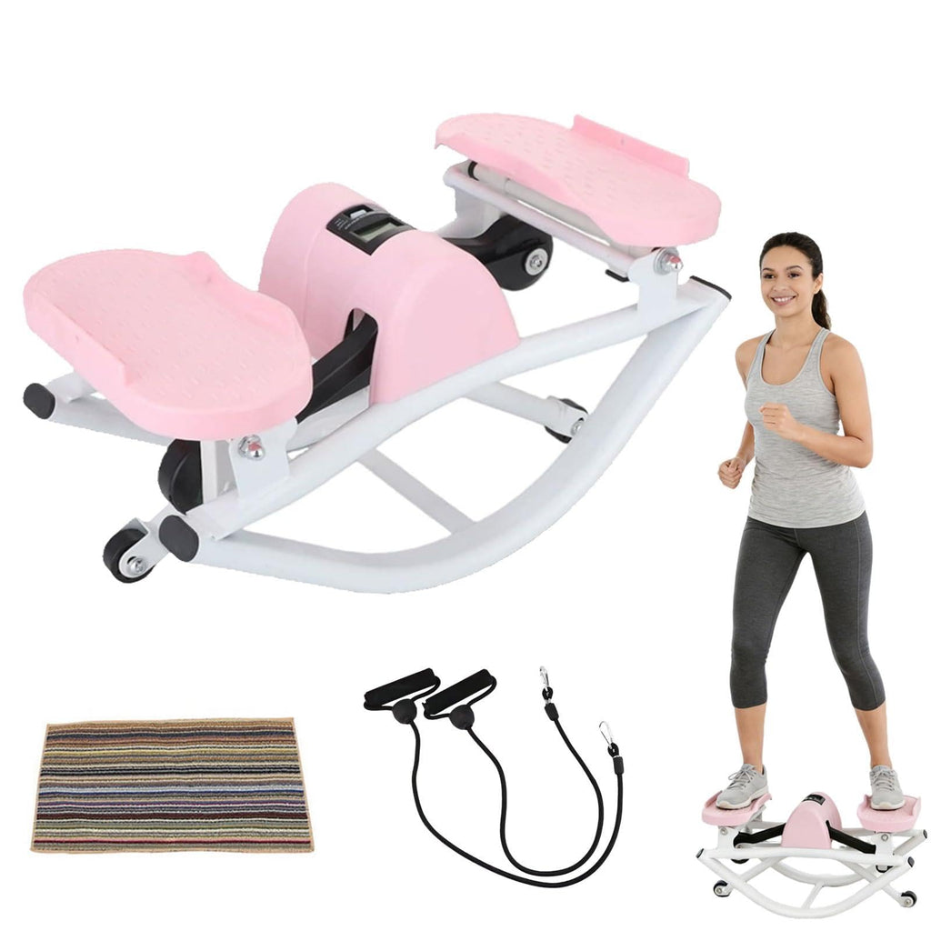 Woodye Lateral Thigh Trainer & Ski Simulator - U-Shaped Side Stepper for Home Workout, Quiet Glide Sculpting Machine for Glutes & Inner Thighs, Resistance Bands & Mat Included