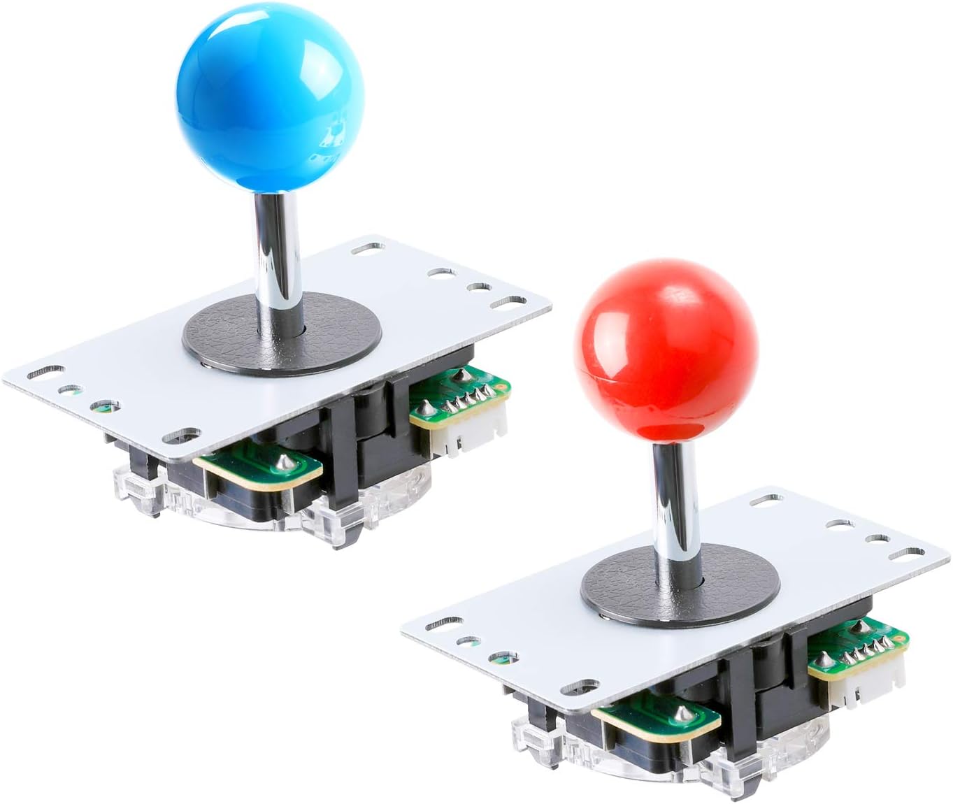 Hikig 2 Player led arcade buttons and joysticks DIY kit 2x joysticks + 20x led arcade buttons game controller kit for MAME and Raspberry Pi - Red + Blue Color