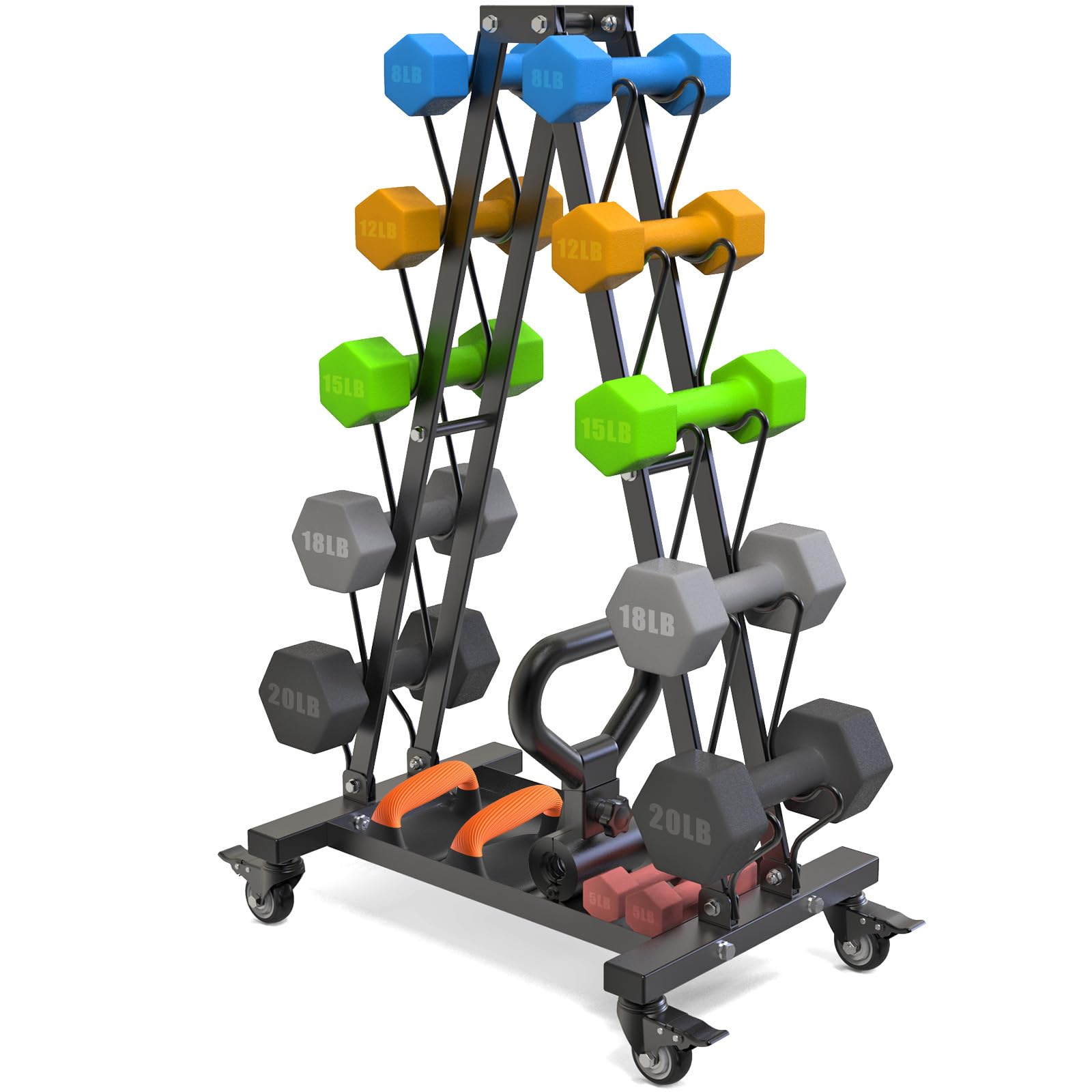 Kipika Heavy Duty 3 Tier Dumbbell Rack Multifunctional, Weight Rack for Dumbbells, Home Gym Equipment, Suitable for Storage of Dumbbell, Kettle Bell, Barbell Plate, Barbell Bar