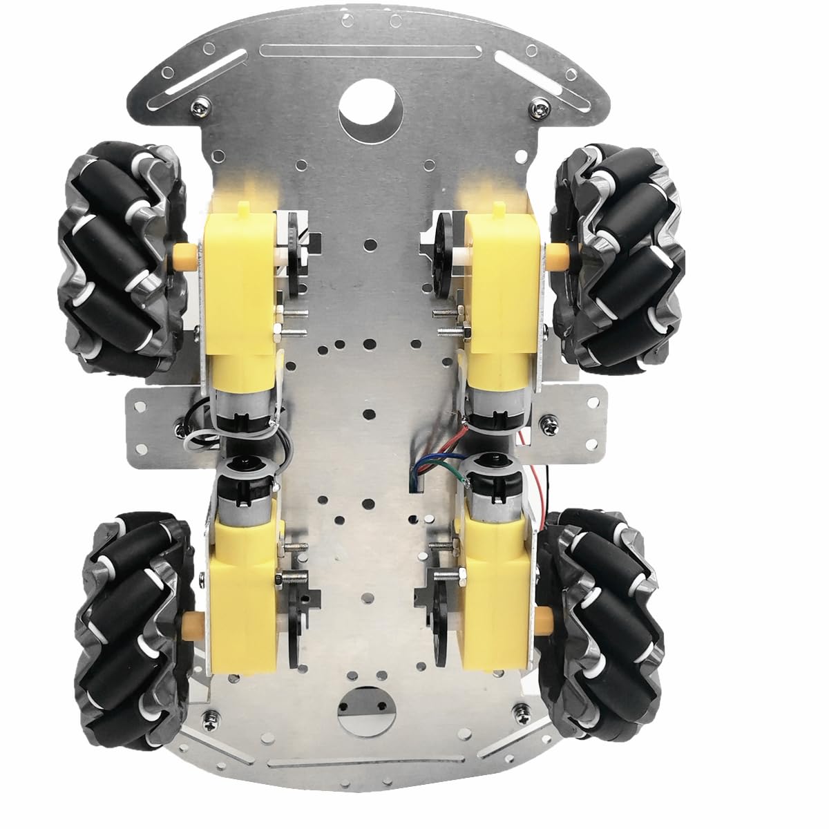 DIY Mecanum Wheel Car Kit with Metal Chassis and TT Motor Smart Robot 4WD Omnidirectional Car Programming Kit with Speed Encoder for Arduino/Microbit/Raspberry Pi for Adult Age 15+(Unassembled)