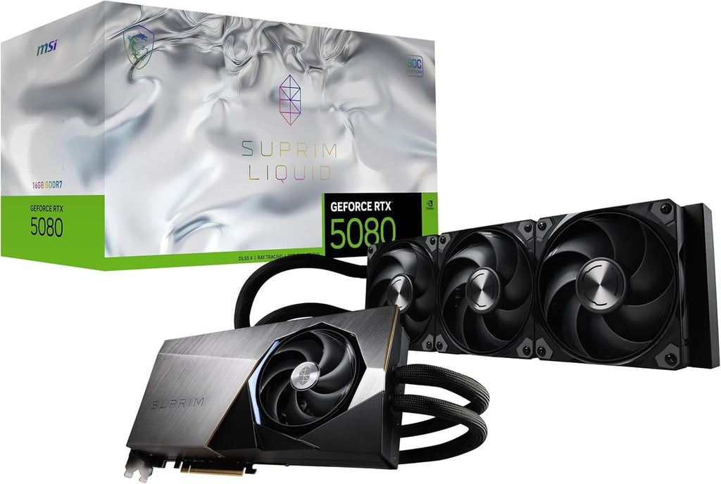 MSI GeForce RTX 5080 16G Gaming Trio OC Graphics Card - RTX 5080 GPU, 16GB GDDR7 (30Gbps/256-bit), PCIe 5.0 - TRI FROZR 4 (3 x STORMFORCE Fan), Gaming & Silent Mode, RGB - HDMI 2.1b, DisplayPort 2.1b