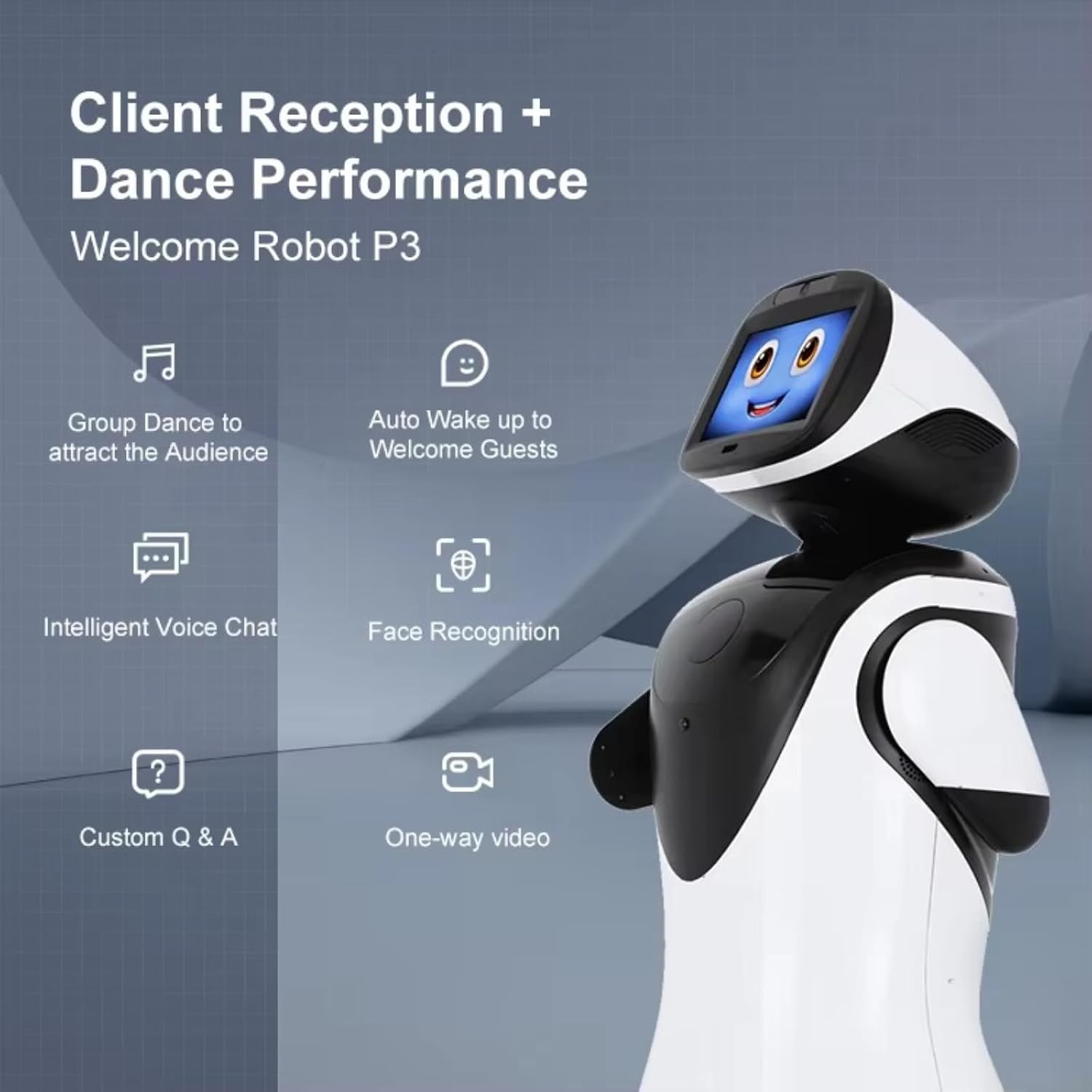 Intelligent Reception Robot, Autonomous Voice Interaction Robots, and Intelligent Welcoming and Guiding Robots with Automatic Obstacle Avoidance and Automatic Charging Functions.