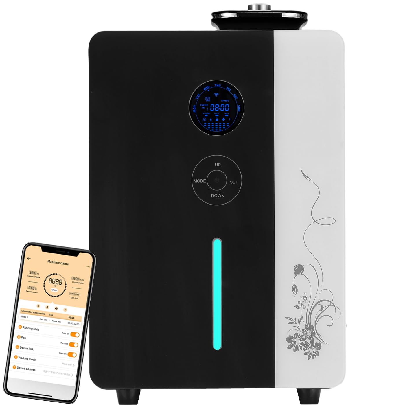 Kevinleo Scent Diffuser Machine – 7,500 Sq.Ft Waterless Cold-Air Technology, WiFi & App Control, HVAC Connect & Standalone, 800ml Essential Oil Diffuser for Office, Hotel, Home Gym, Commercial Use
