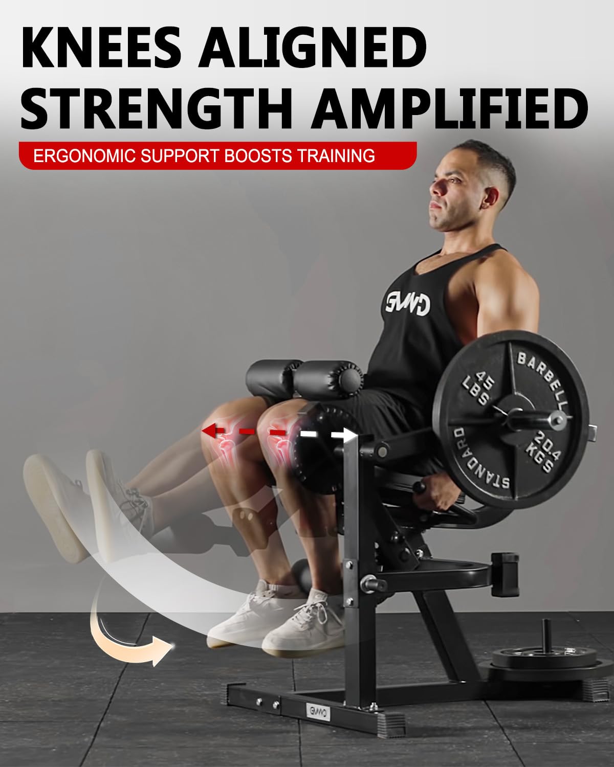 GMWD Leg Extension and Curl Machine, Lower Body Special Leg Machine, Adjustable Leg Exercise Bench with Plate Loaded, Leg Rotary Extension for Thigh, Home Gym Weight Machine